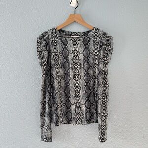 BB Dakota Snakeskin Ruched Long Sleeve